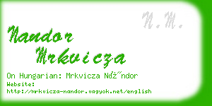 nandor mrkvicza business card